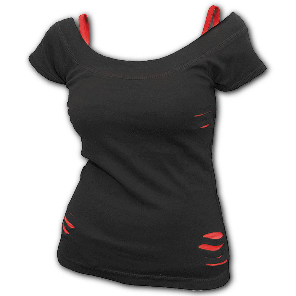 Spiral - URBAN FASHION Top - Black/Red